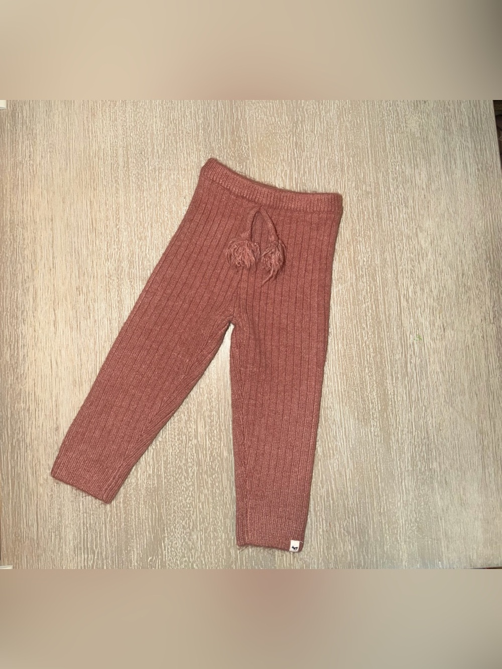 Oh Baby! Dusty Rose knit pants size 3-6 months
